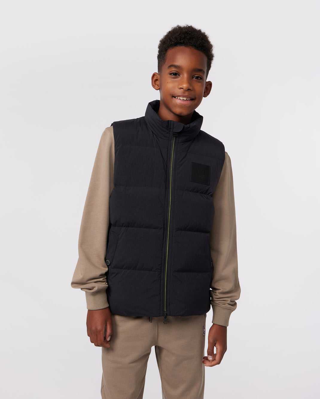 Gilet Psycho Bunny Anderson Down Puffer Vest Noir Enfant | LSU-65659639